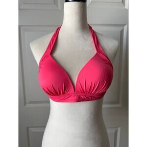 Tommy Bahama Hot Pink Halter Bikini Top Tie Back M Barbie Beach Swim Separates